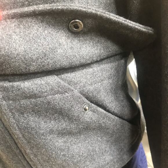 TopMan Wool Gray Full Zip Hooded Jacket Men's Size XS - Picture 4 of 10